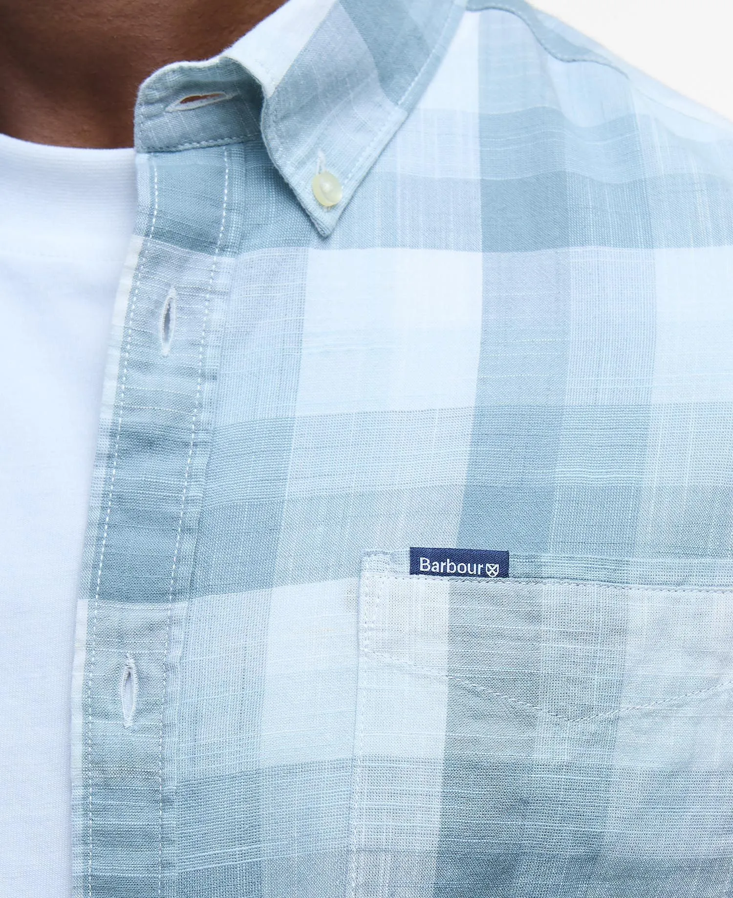 Barbour Hillroad Tailored Long-Sleeved Shirt in Vintage Teal
