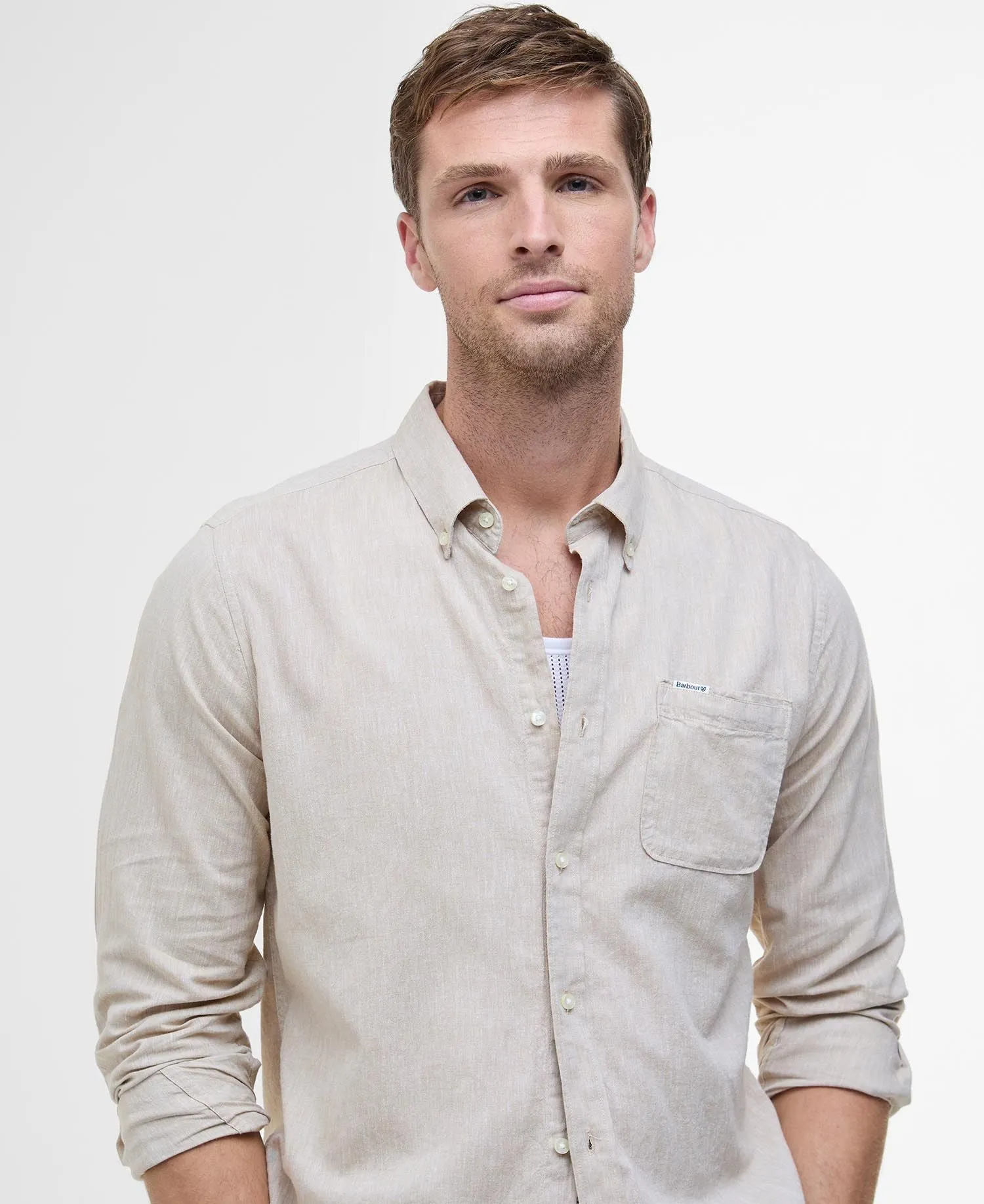 Barbour Nelson Tailored Long-Sleeved Shirt in Mist