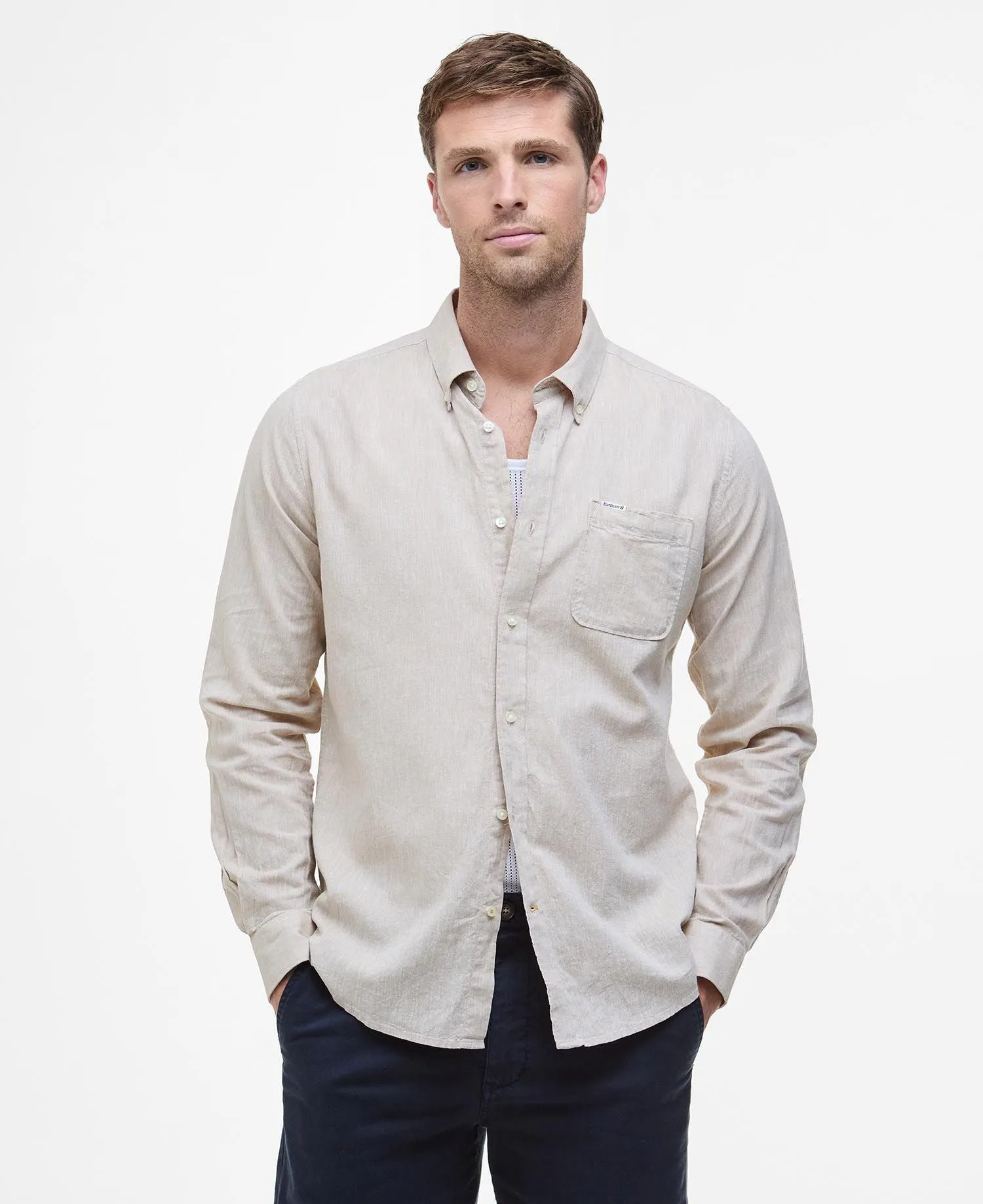 Barbour Nelson Tailored Long-Sleeved Shirt in Mist