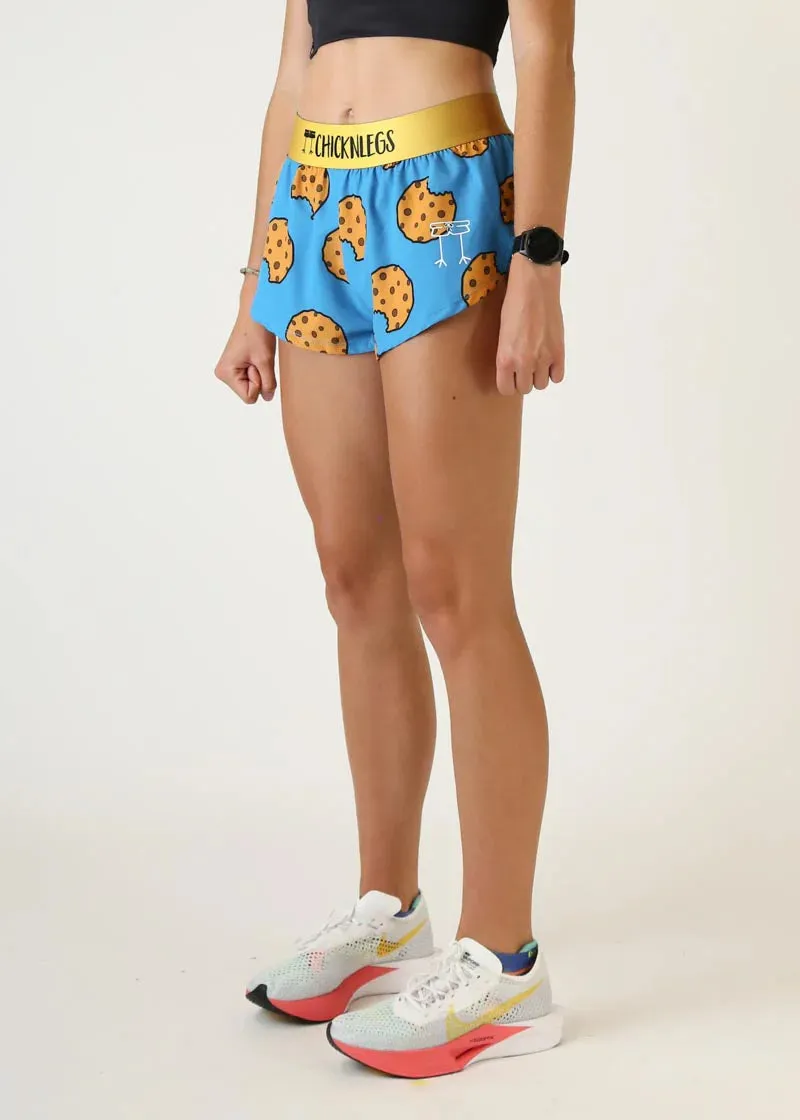 ChicknLegs Women's 1.5" Split Shorts in Chocolate Chip Cookies