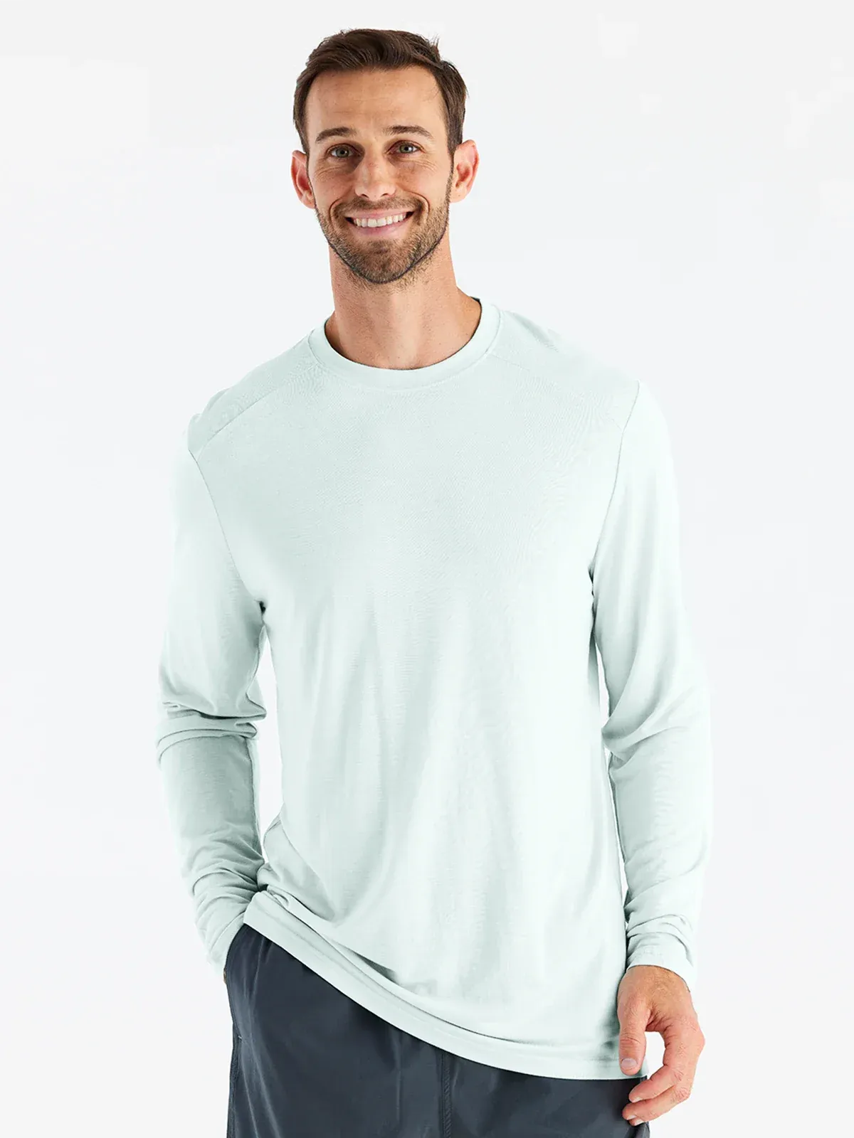 Free Fly Men's Bamboo Lightweight Long Sleeve in Glacier