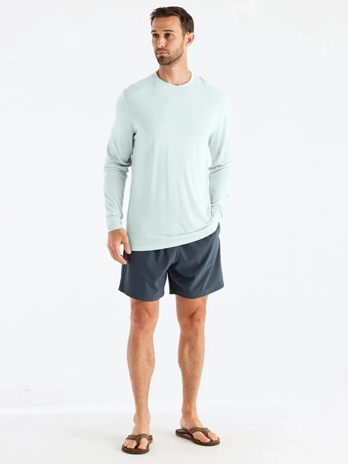 Free Fly Men's Bamboo Lightweight Long Sleeve in Glacier