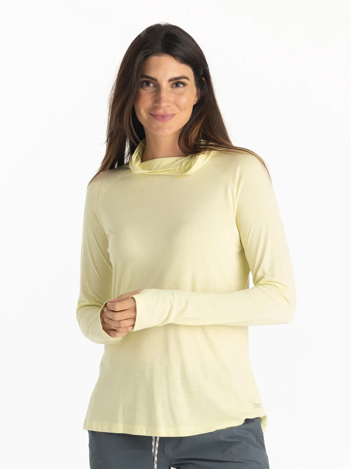 Free Fly Women's Bamboo Lightweight Hoodie II in Washed Citrus