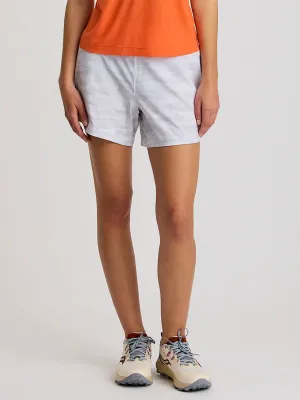 Free Fly Women's Bamboo-Lined Active Breeze Short – 5" in Seasmoke Camo Cloud Grey