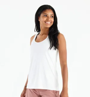 Free Fly Women's Bamboo Motion Racerback Tank in Bright White