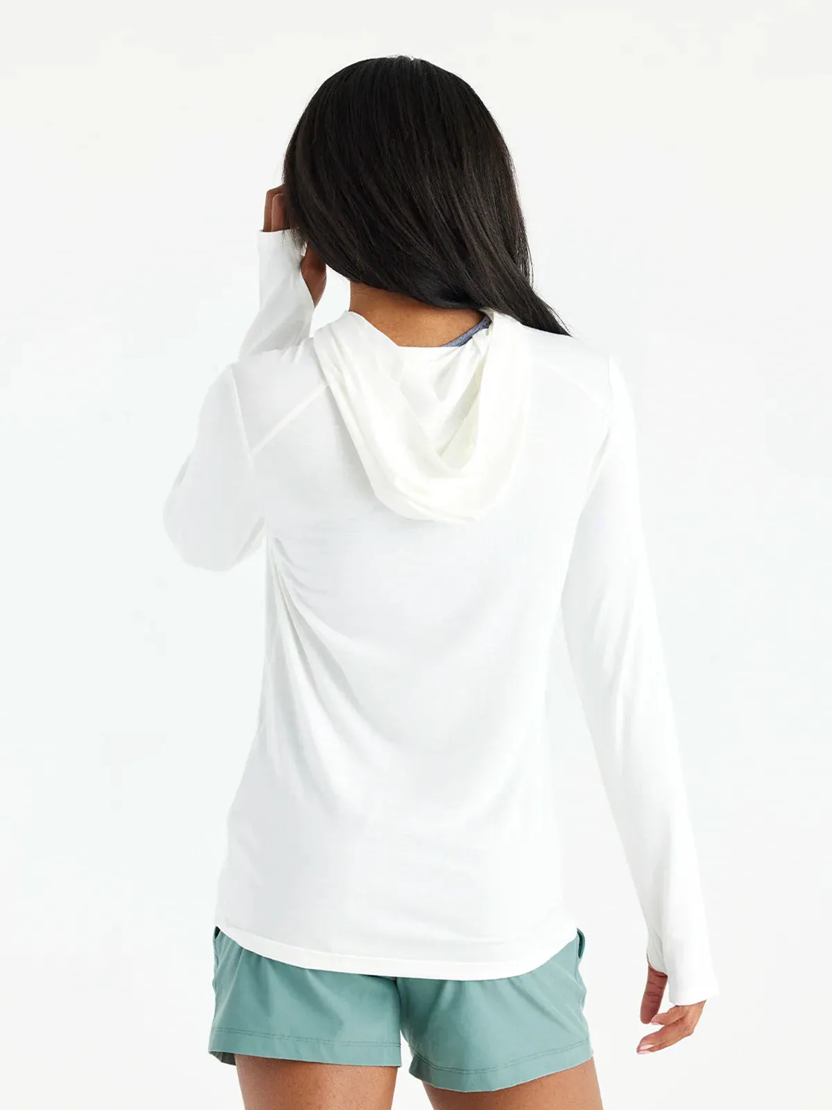 Free Fly Women's Bamboo Shade Hoodie in Bright White