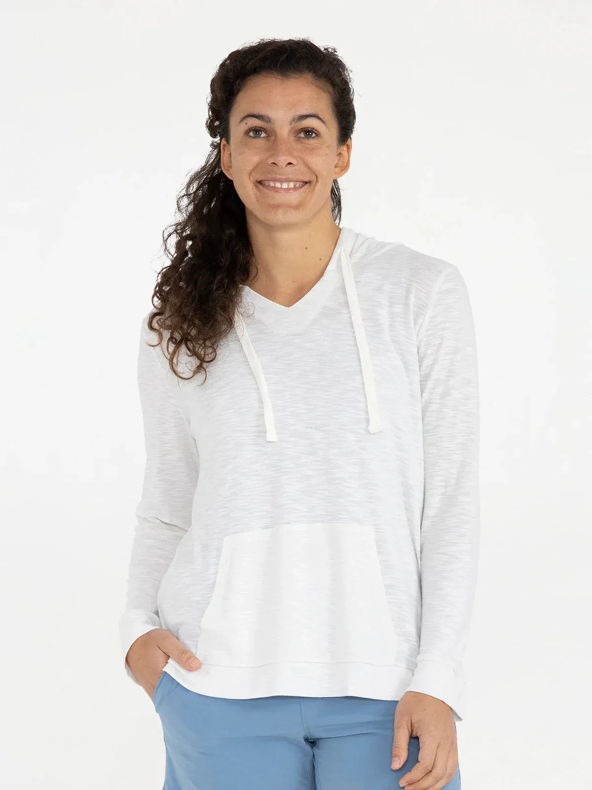 Free Fly Women's Bamboo Slub Hoodie in Sea Salt