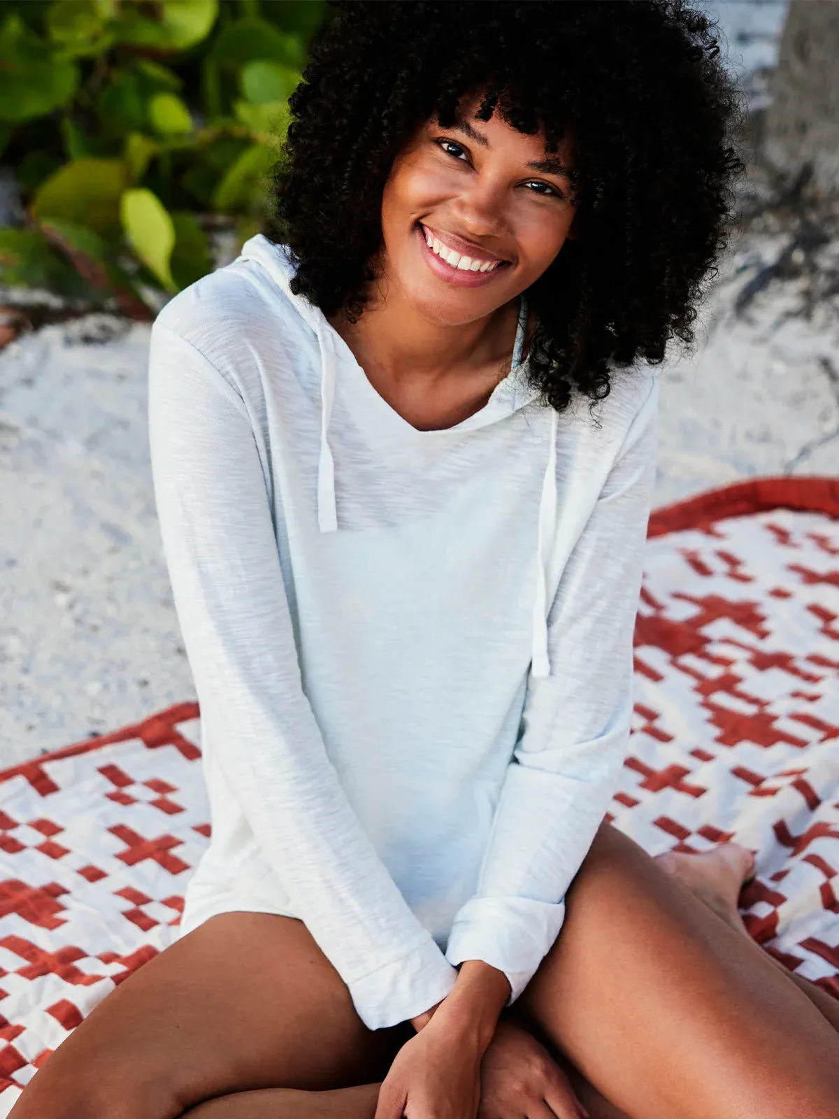 Free Fly Women's Bamboo Slub Hoodie in Sea Salt