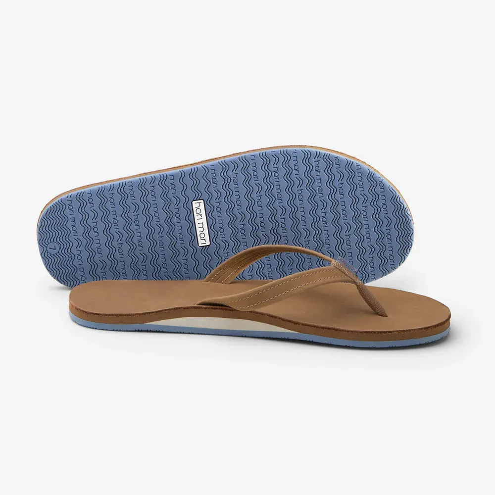 Hari Mari Fields Flip Flops in Tan | Dusty Blue