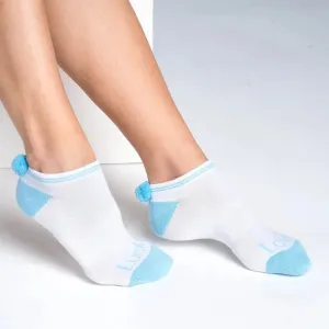 Lucky In Love Pom Socks (3pk) - Blue/Pink/Neon