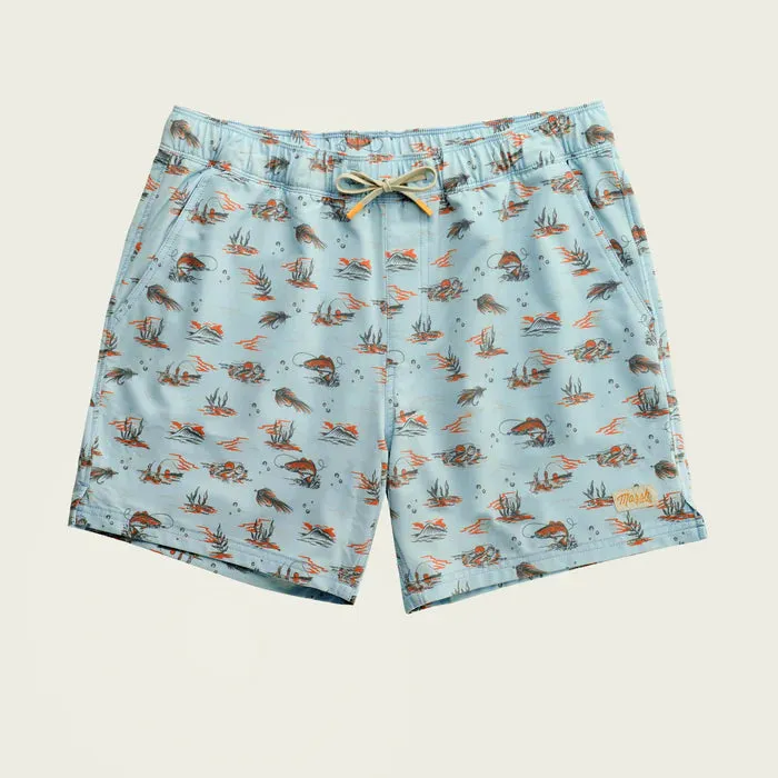 Marsh Fulton 6" Volley Shorts in Blue Surf
