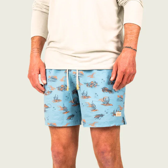 Marsh Fulton 6" Volley Shorts in Blue Surf