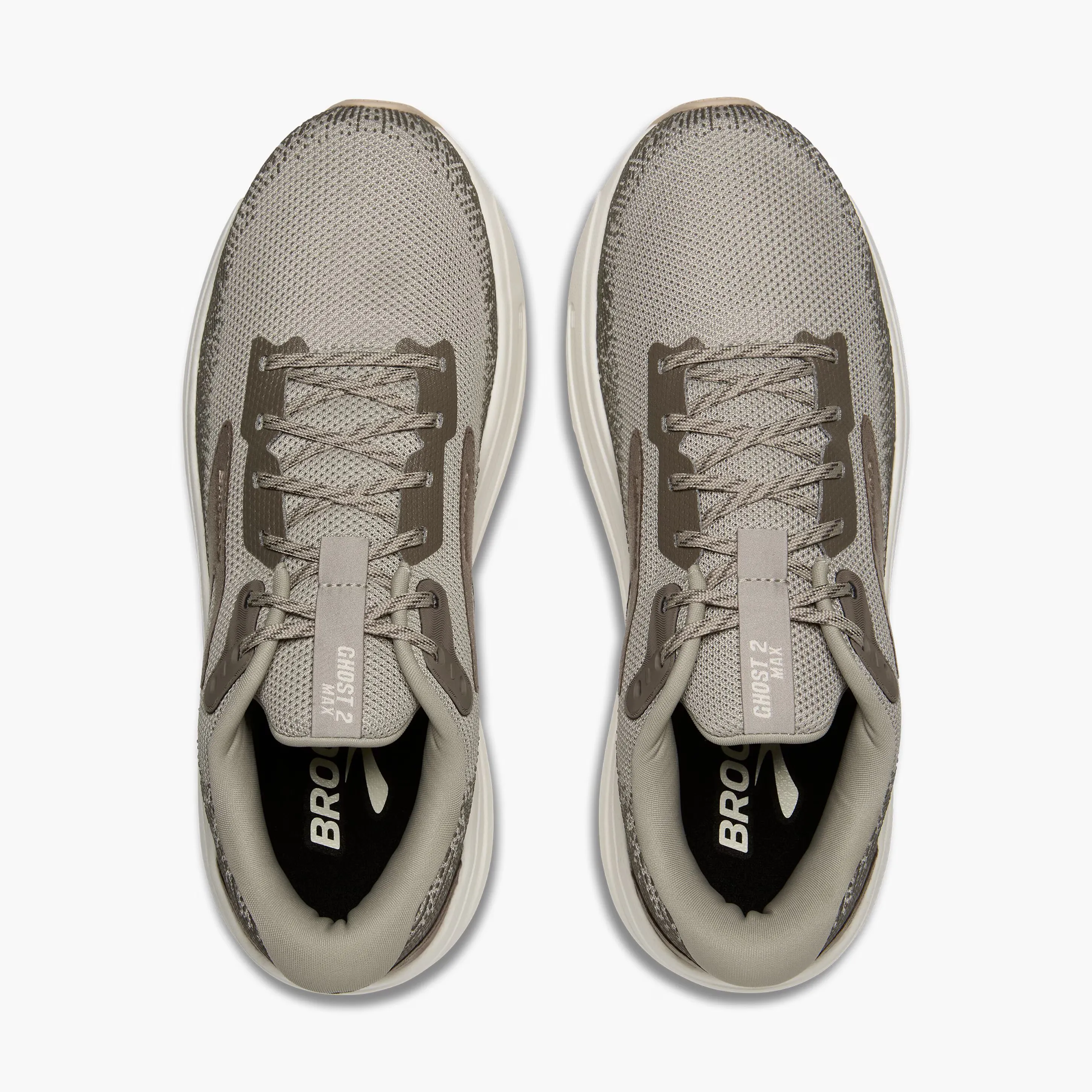 Men's Brooks Ghost Max 2 Road Running Shoe in London Fog/Falcon/Coconut