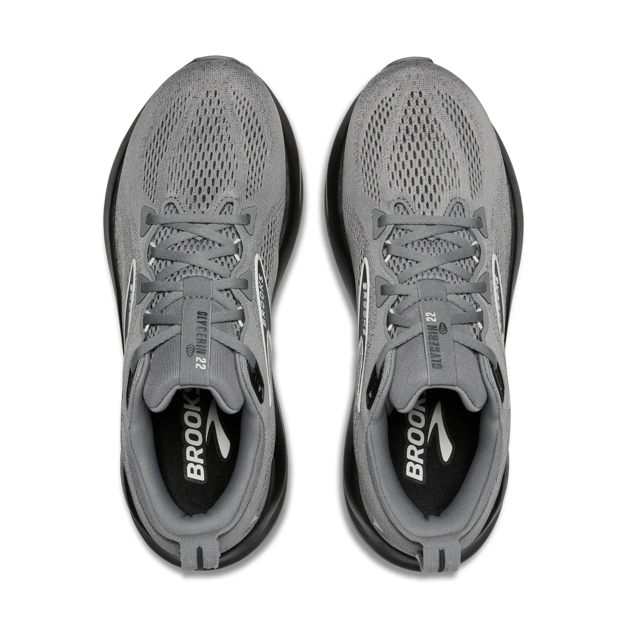 Men's Brooks Glycerin 22 Road Running Shoe in Primer Gray/Ebony/Bluewash