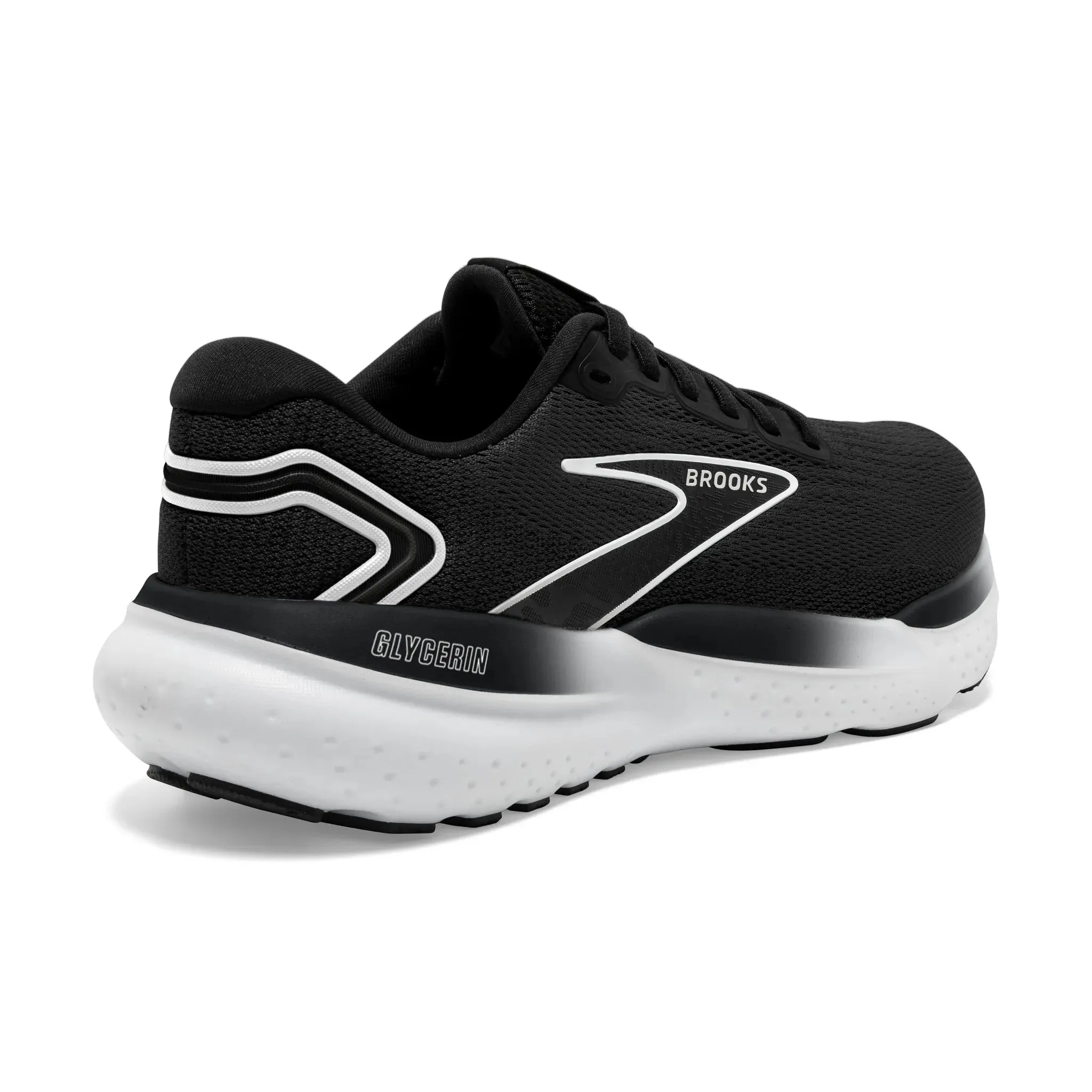 Men's Brooks Running Glycerin 21 Road Running Shoe in Black/Grey/White
