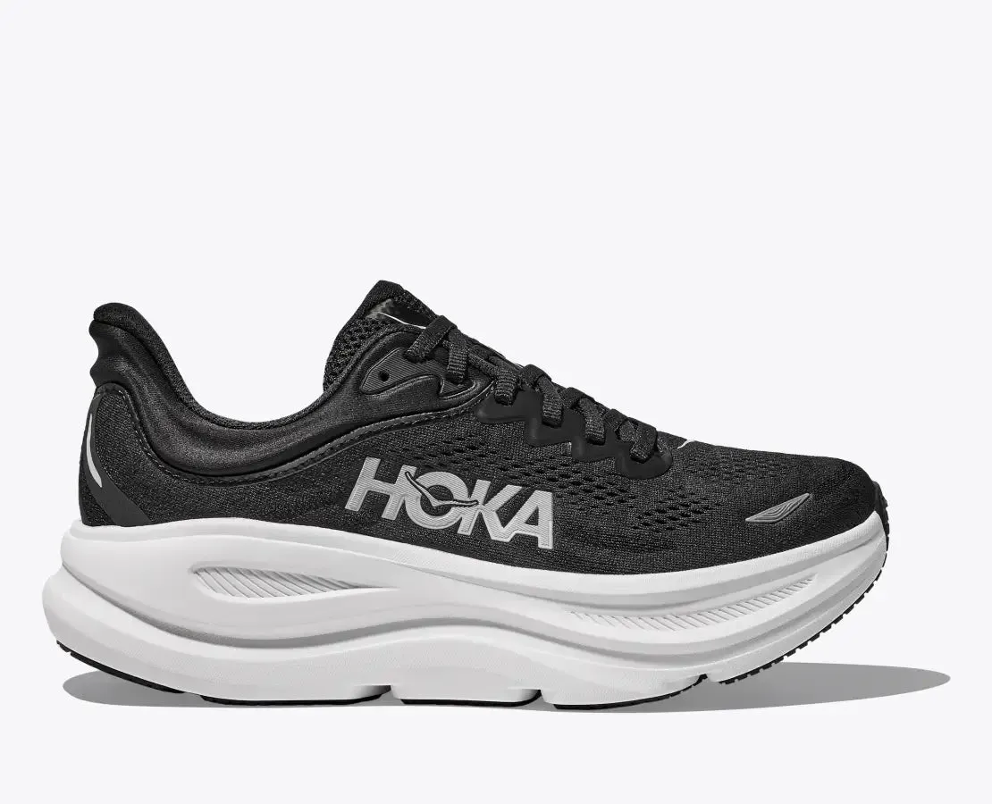 Men's HOKA Bondi 9 Running Shoe in Black | White