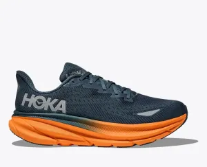 Men's HOKA Clifton 9 GTX  Running Shoe in Stormy Skies / Orange Zest