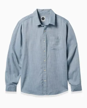 Toes on the Nose Breezeway Long Sleeve Shirt in Chambray Blue