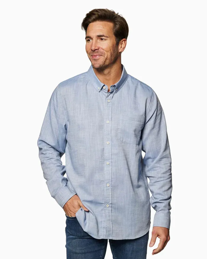 Toes on the Nose Breezeway Long Sleeve Shirt in Chambray Blue