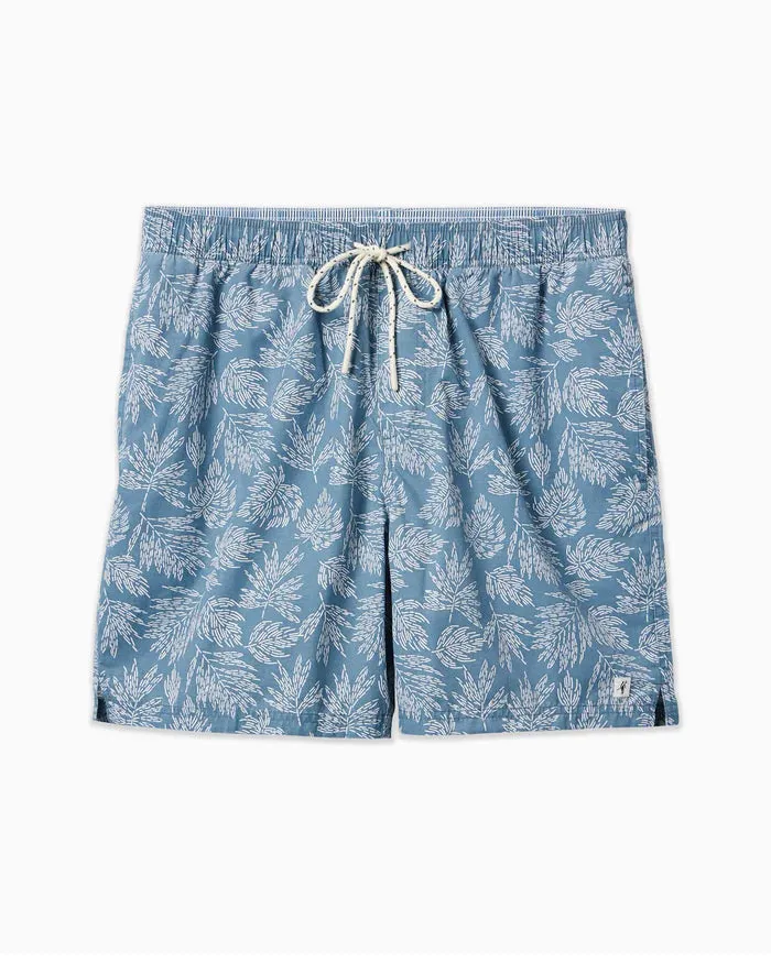 Toes on the Nose Malibu Volley Short in Light Blue Palms