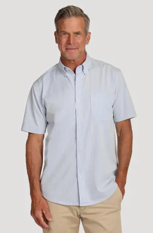 True Grit Stretch Short Sleeve Pocket Shirt in Light Blue