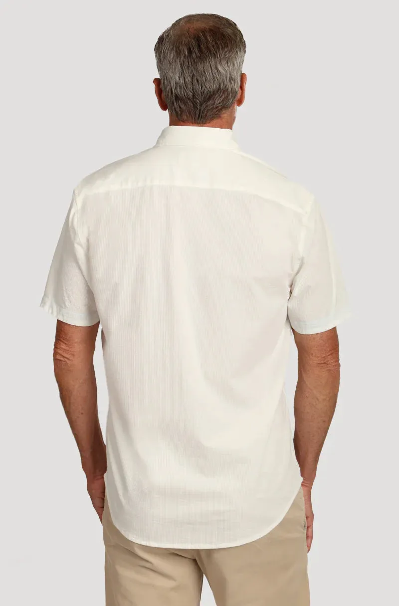True Grit Stretch Short Sleeve Pocket Shirt in White
