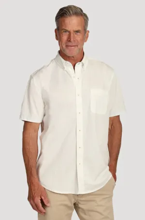 True Grit Stretch Short Sleeve Pocket Shirt in White