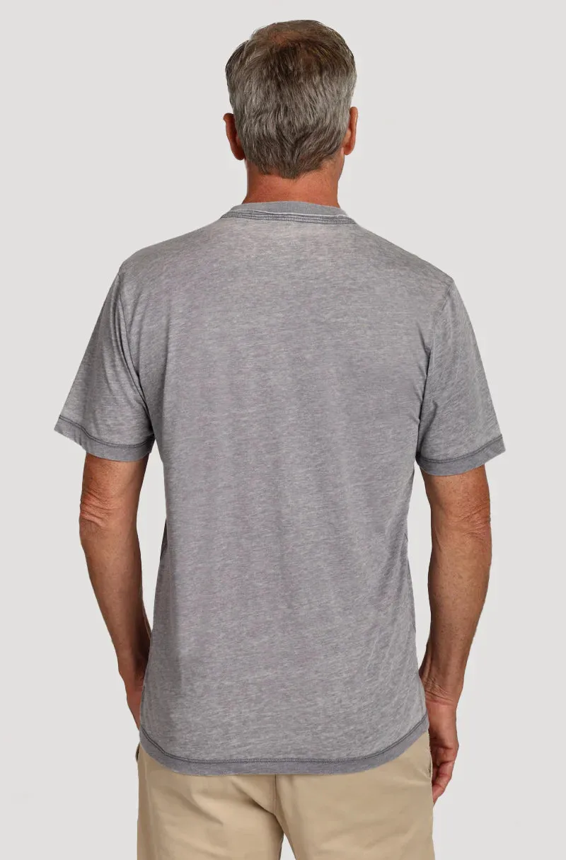 True Grit Vintage Screen Short Sleeve Raw Edge Crew