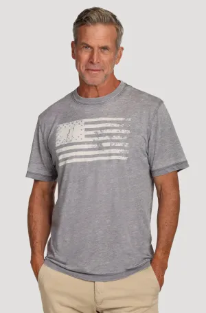 True Grit Vintage Screen Short Sleeve Raw Edge Crew