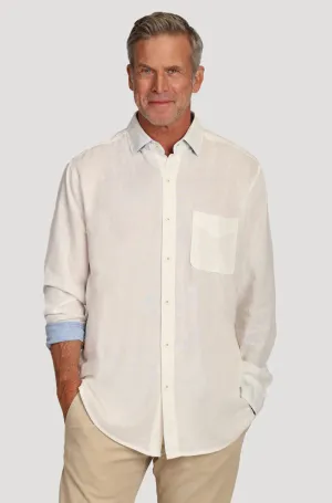 True Grit Washed Melange Pocket Shirt in White