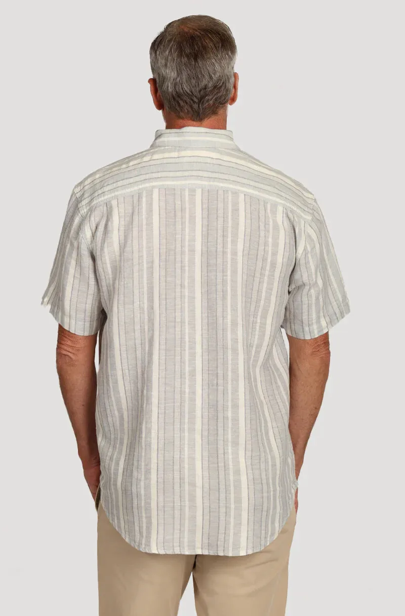 True Grit Wyatt Short Sleeve Pocket Shirt in Grey