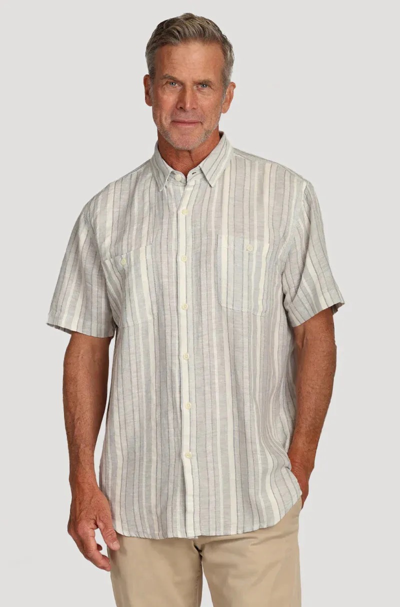 True Grit Wyatt Short Sleeve Pocket Shirt in Grey