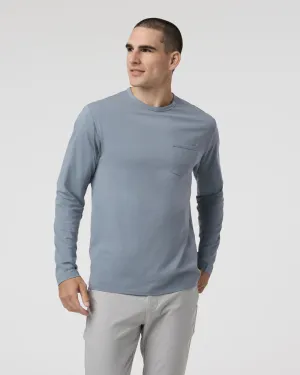 vuori Men's Long Sleeve Feather Tee in Dusty Blue