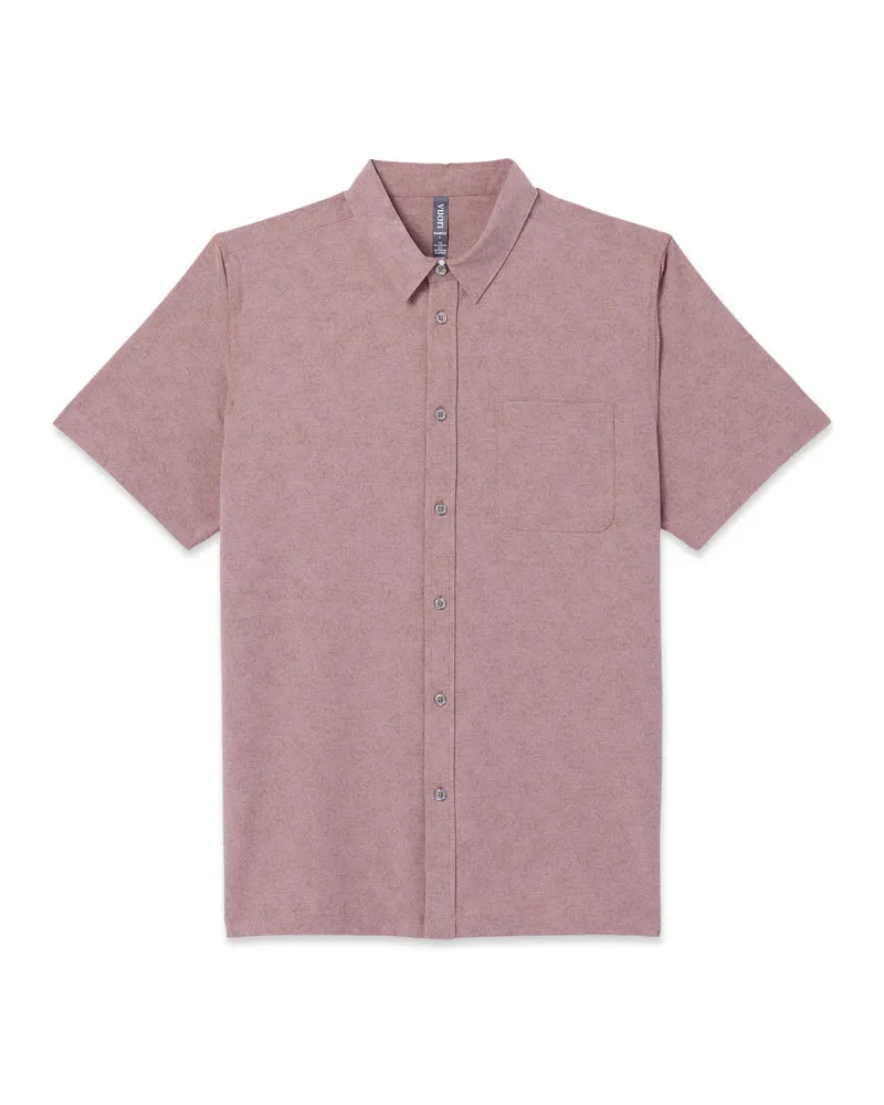 vuori Men's Short Sleeve Bridge Button Down in Zion Rose Water Lily