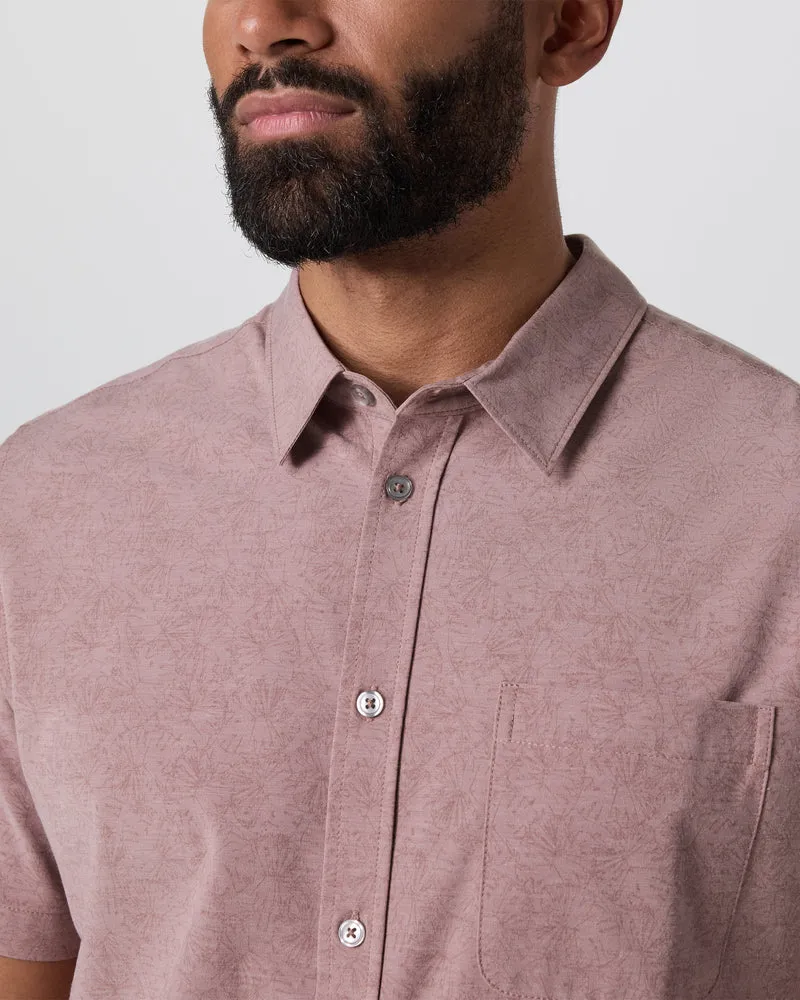 vuori Men's Short Sleeve Bridge Button Down in Zion Rose Water Lily