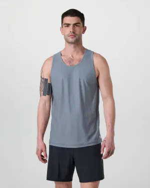 vuori Men's Strato Tech Tank in Dusty Blue Heather