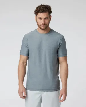 vuori Men's Strato Tech Tee in Dusty Blue Heather