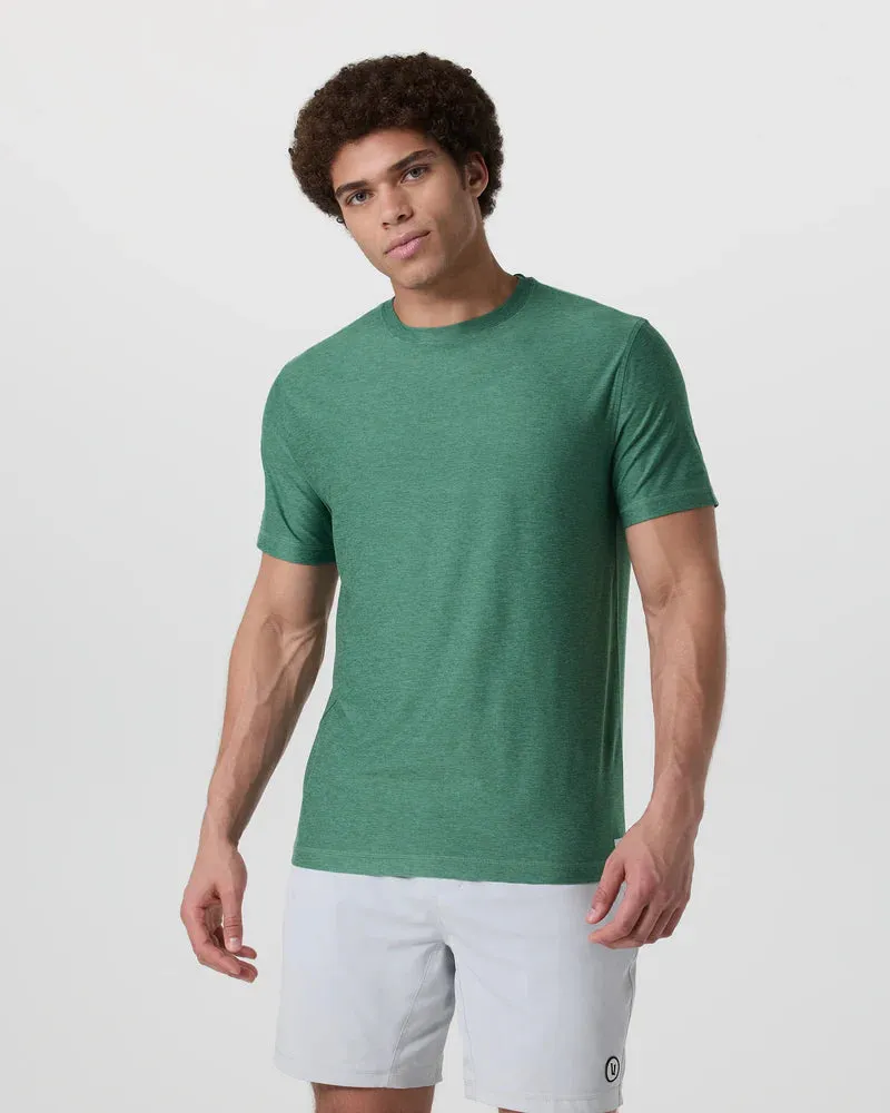 vuori Men's Strato Tech Tee in Hedge Green Heather