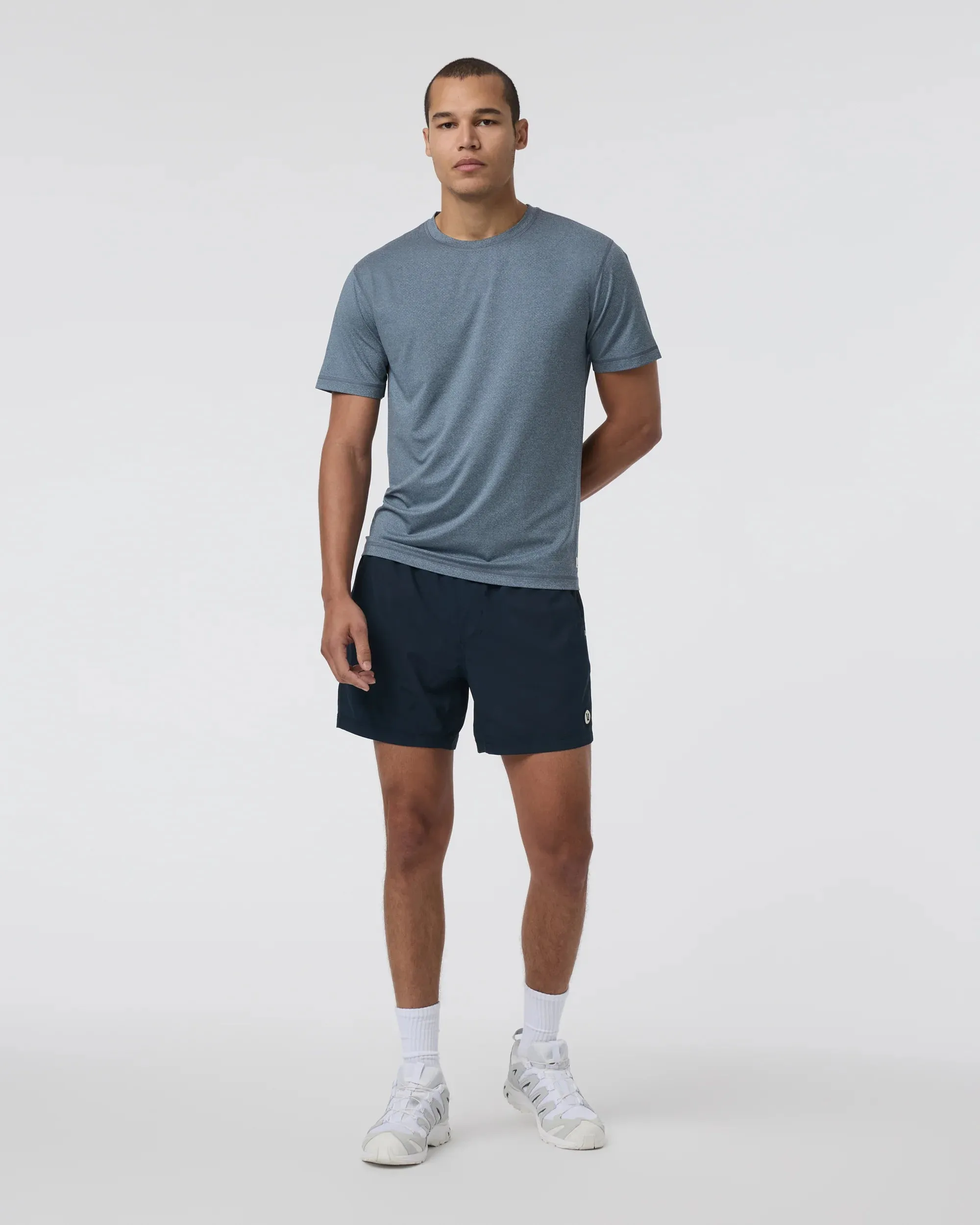 vuori Men's Tradewind Performance Tee 2.0 in Pacific Heather