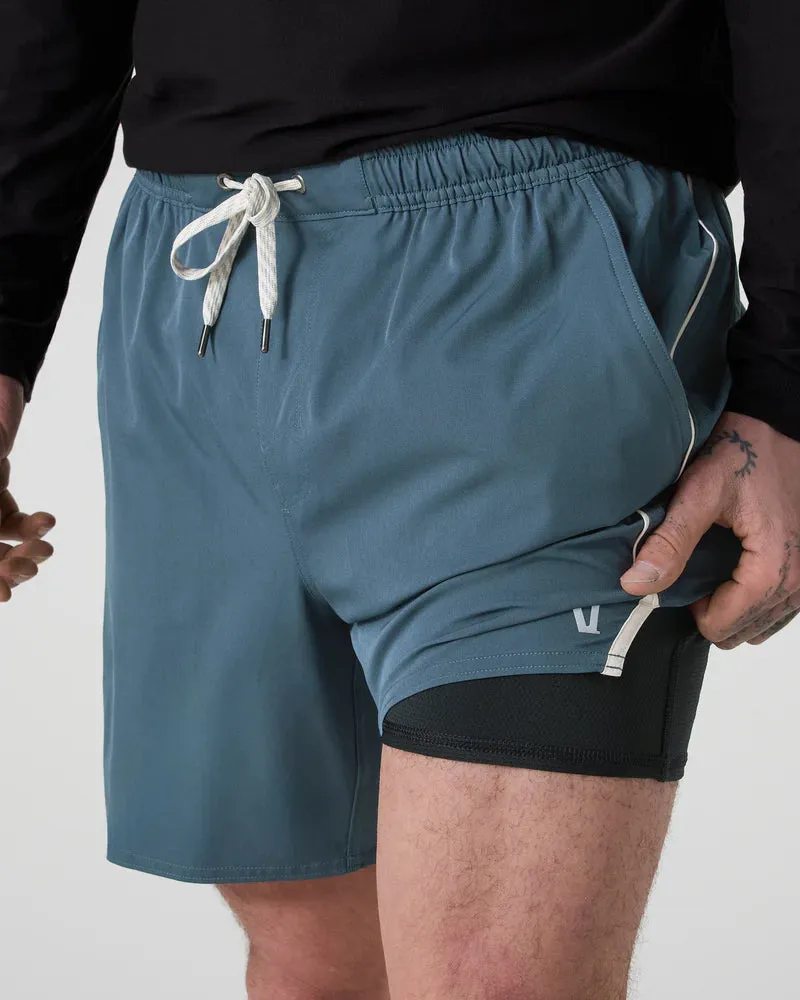 vuori Men's Trail Short 2.0 in Pacific/ Heather Grey