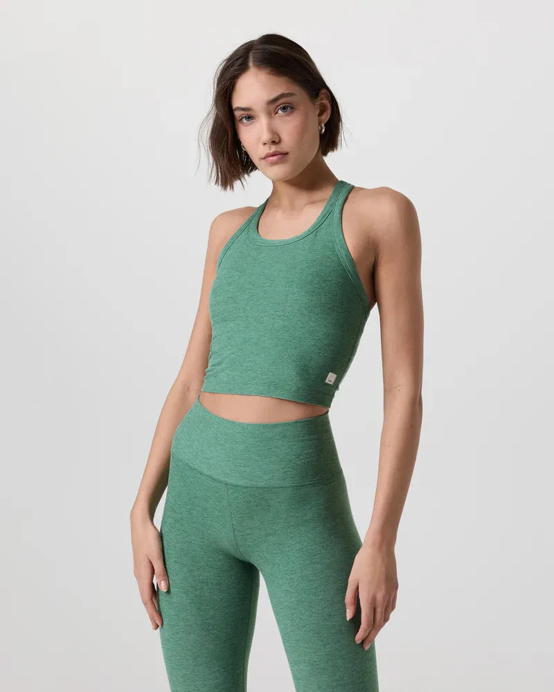 vuori Women's Elevation Racerback Tank in Creek Heather