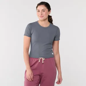 vuori Women's Pose Fitted Tee in Azure