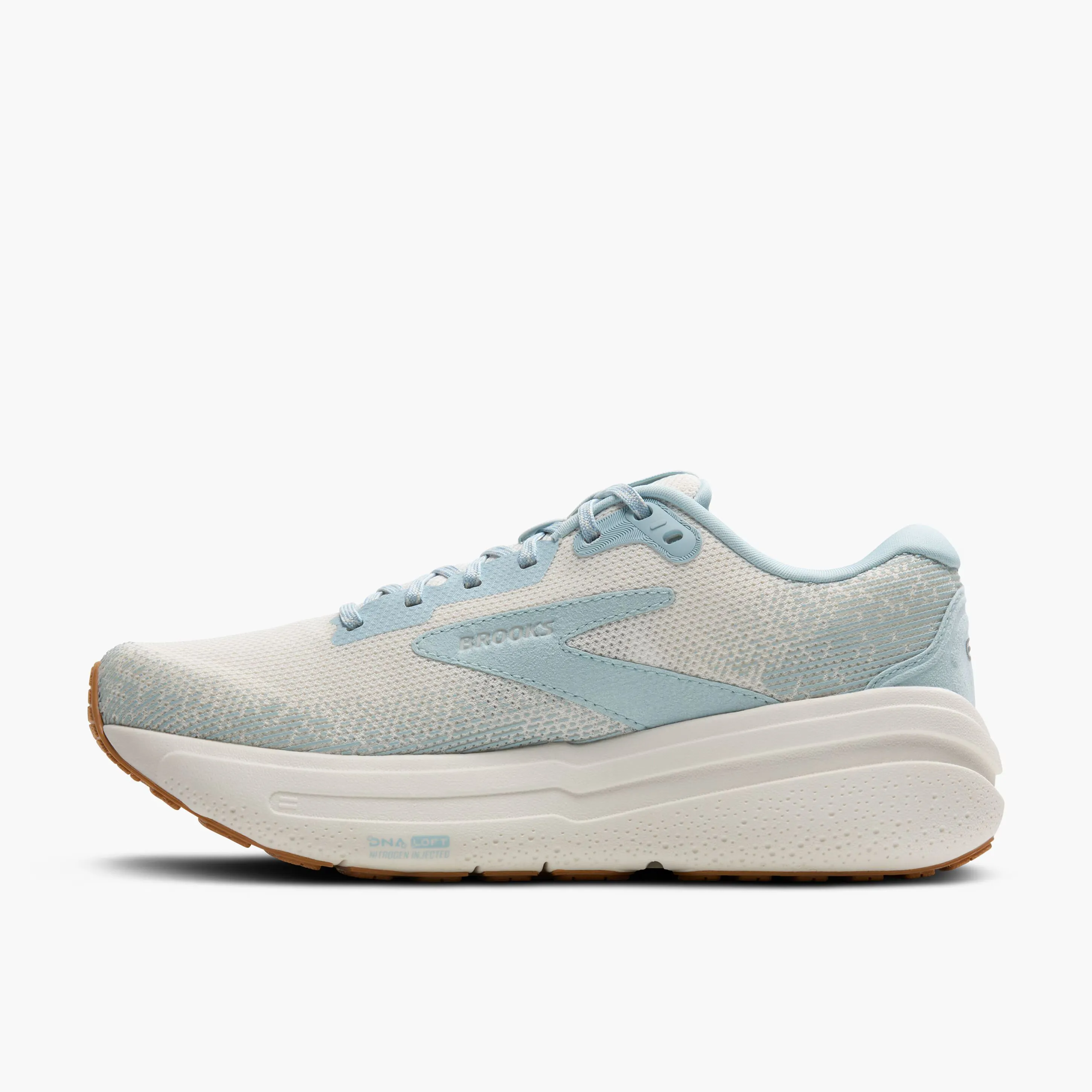 Women's Brooks Ghost Max 2 Road Running Shoe in Coconut Milk/Winter Sky