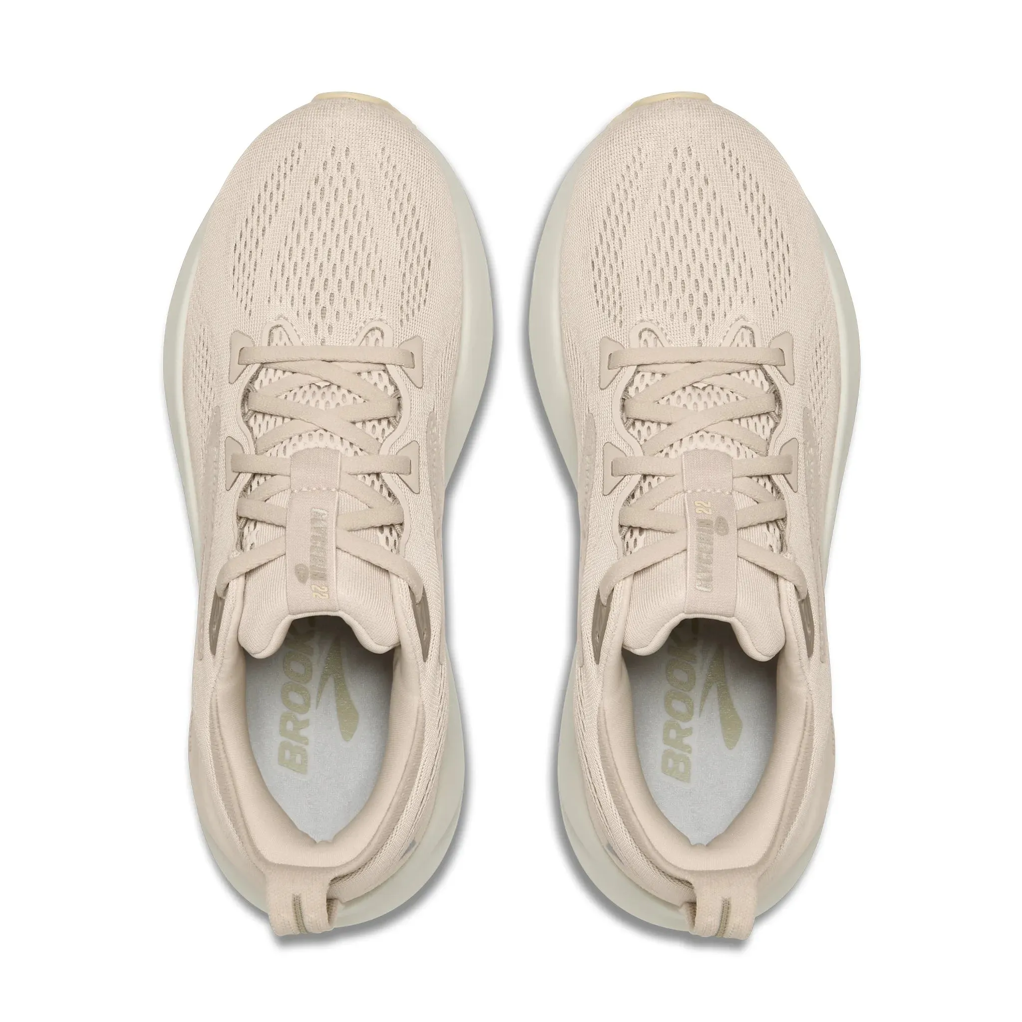 Women's Brooks Glycerin 22 Road Running Shoe in Almond Peach/London Fog/Almond