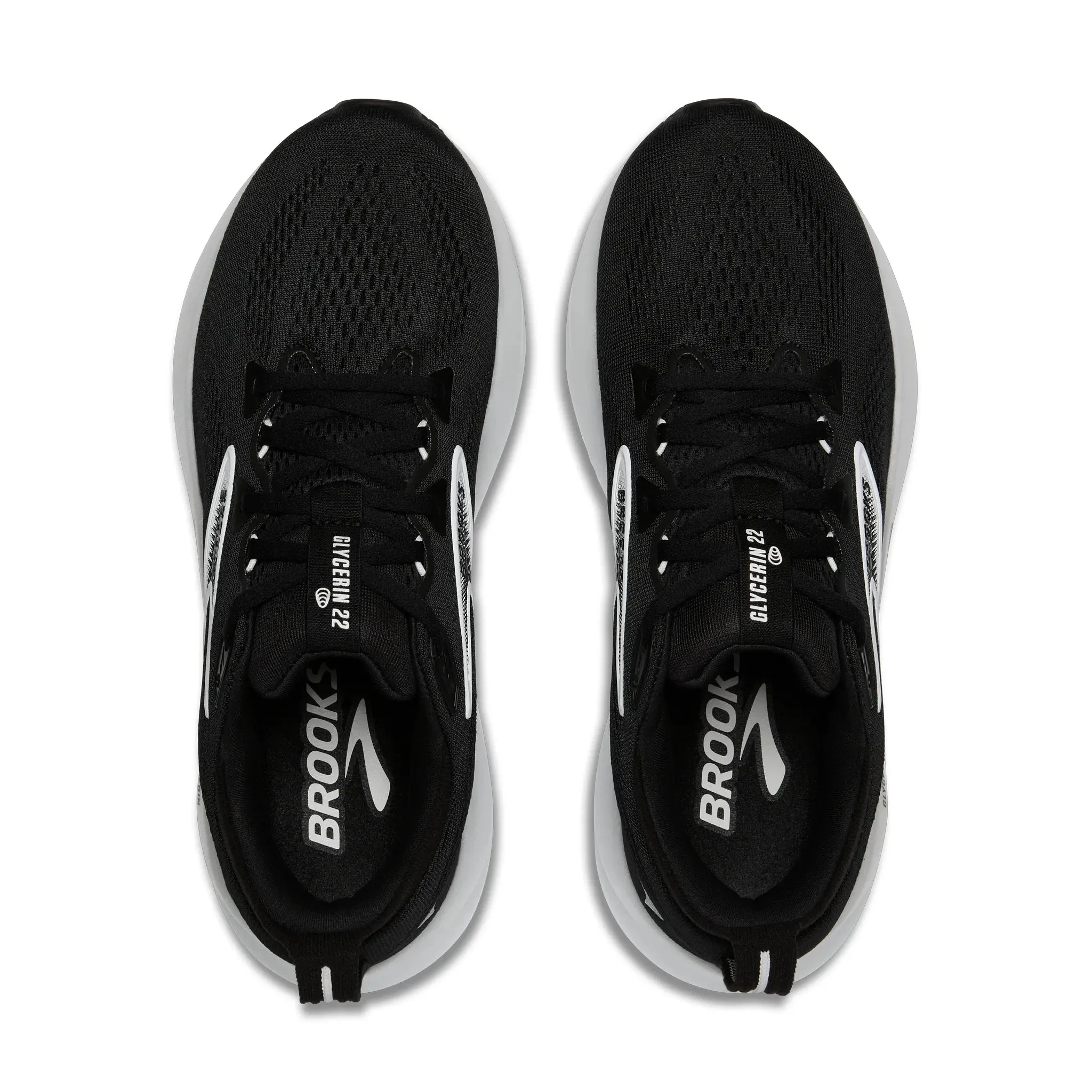 Women's Brooks Glycerin 22 Road Running Shoe in Black/Grey/White