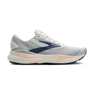 Women's Brooks Running Adrenaline GTS 24 Road Running Shoe in Grey/Blue Ribbon/Peach