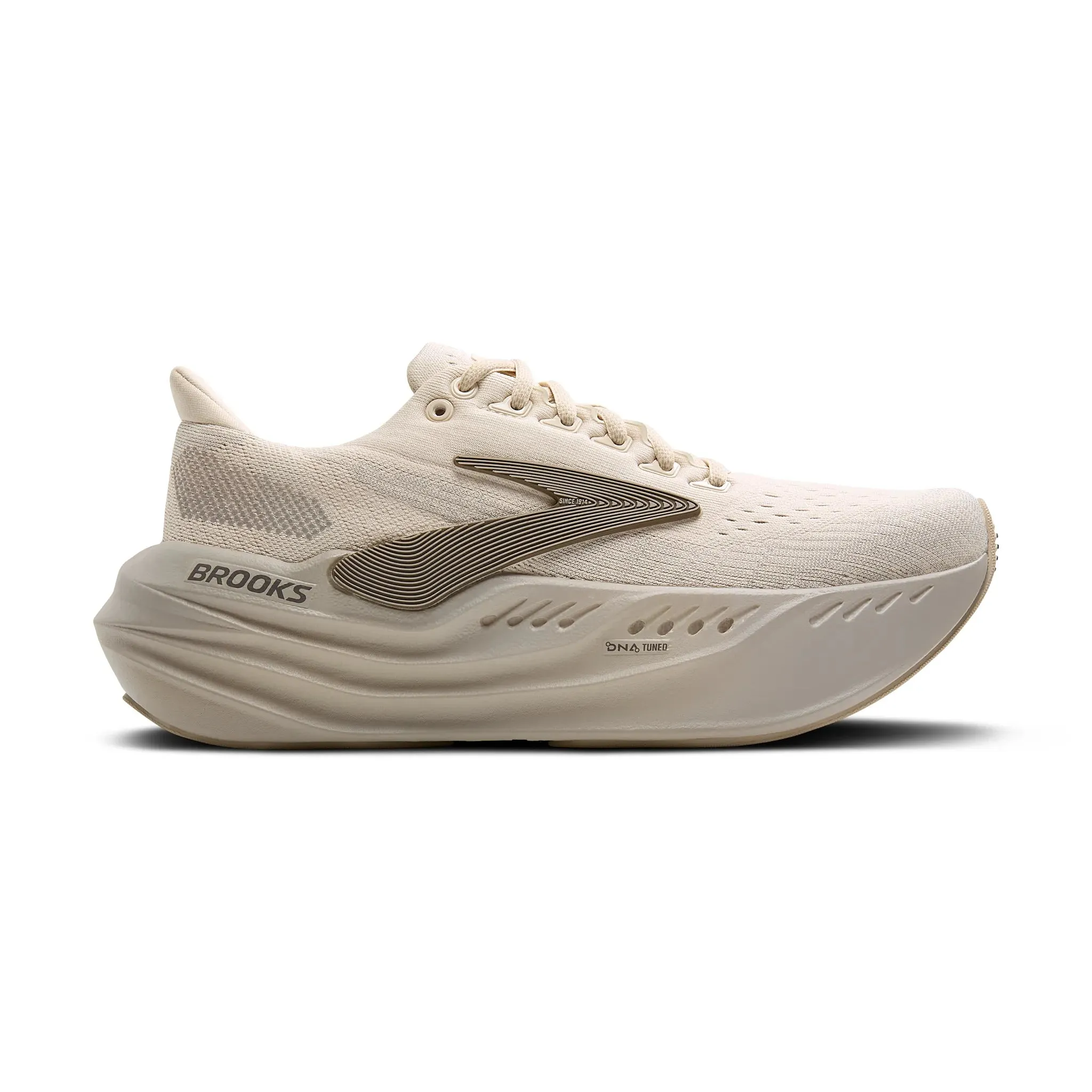 Women's Brooks Running Glycerin Max Road Running Shoe in Almond Peach/London Fog/White