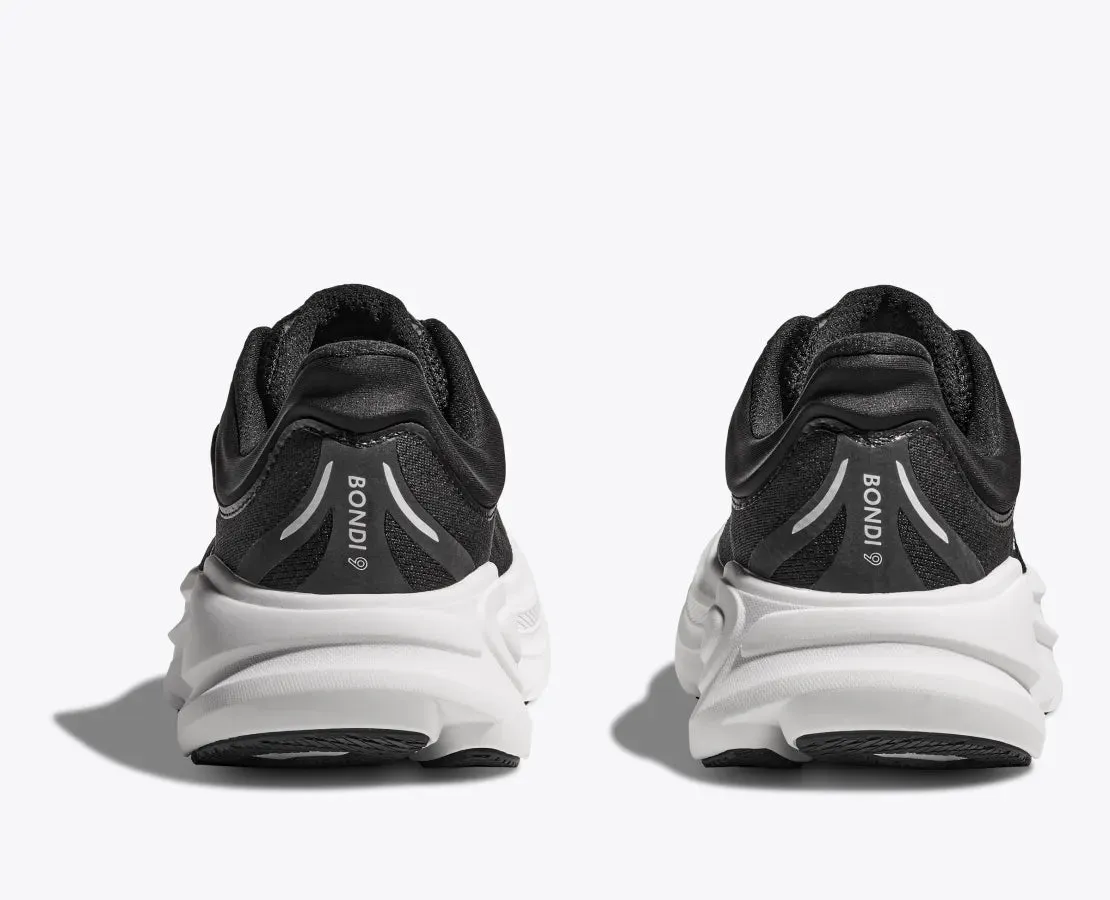 Women's HOKA Bondi 9 Running Shoe in Black | White