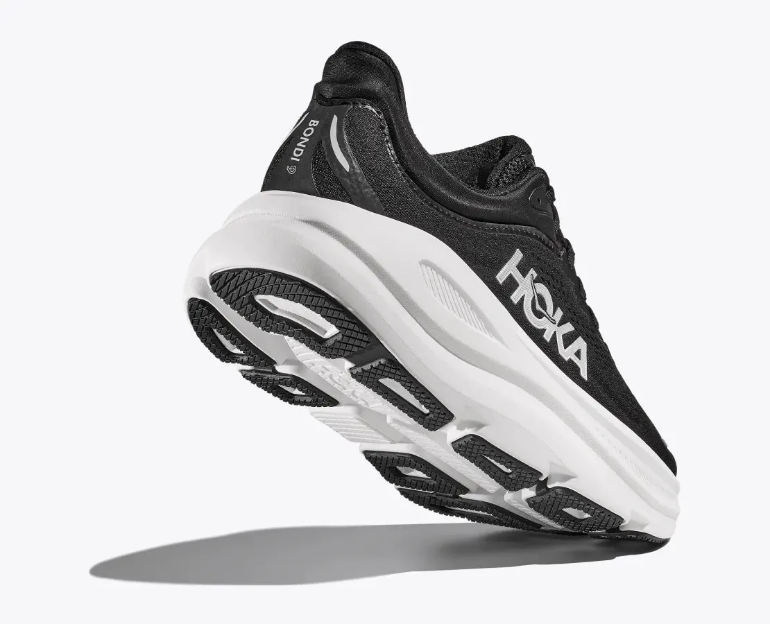 Women's HOKA Bondi 9 Running Shoe in Black | White