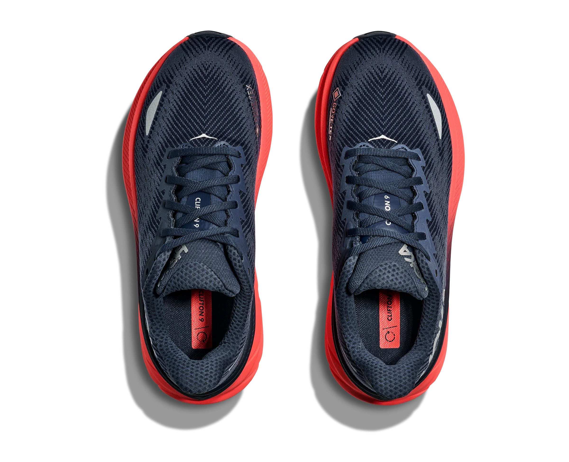 Women's HOKA Clifton 9 GTX Running Shoe in Varsity Navy / Nautical Dusk